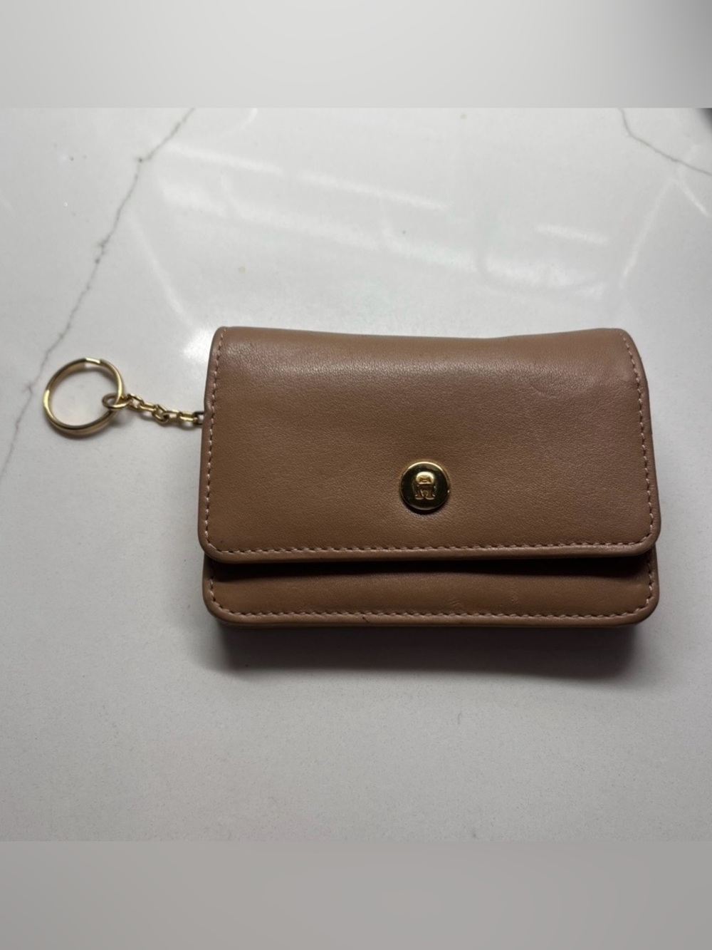Etienne Aigner Maroon Leather Wallet: Snap Wallet / Change Purse / Key Chain ID